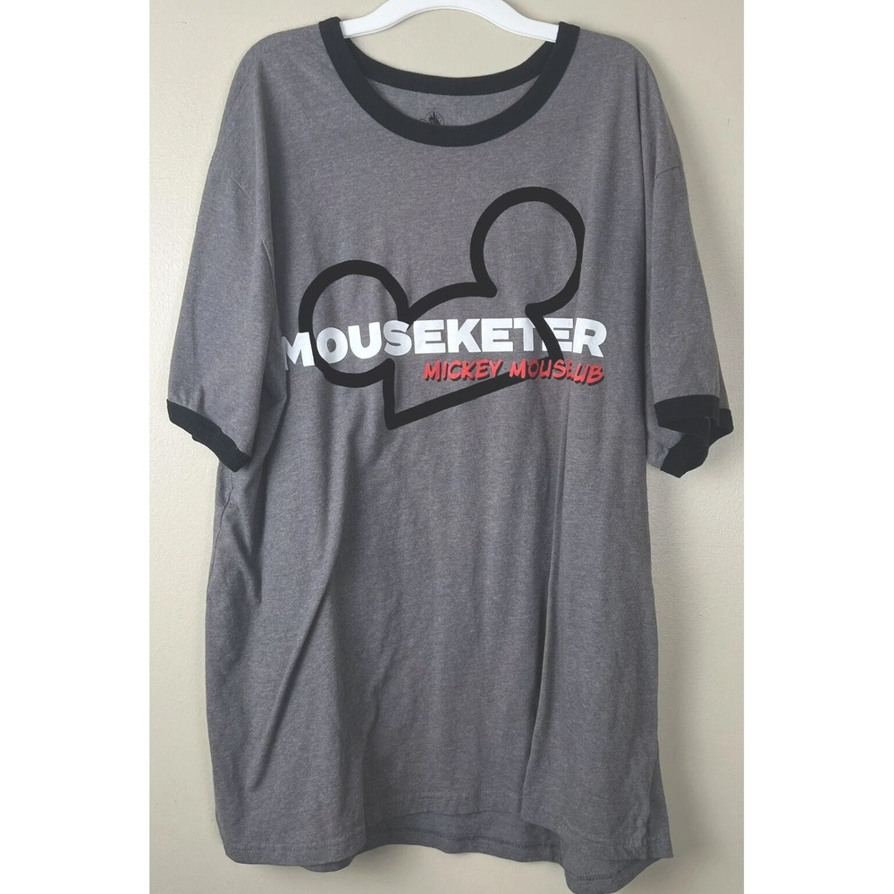Disney Parks Shirt Mens 2XL Gray Mickey‎ Mouse Club House Mouseketeer Ears Icon